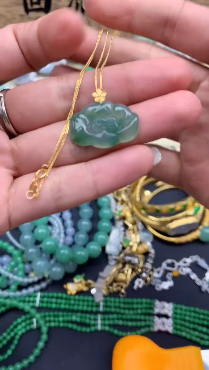 【闪购商品】翡翠颈饰18K金镶嵌369-中国好珍宝