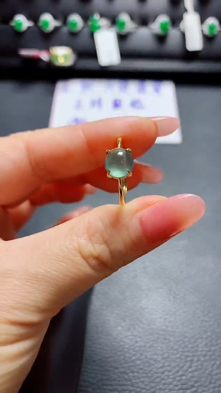 银S925镶嵌戒指翡翠天然翡翠A货s925银镶