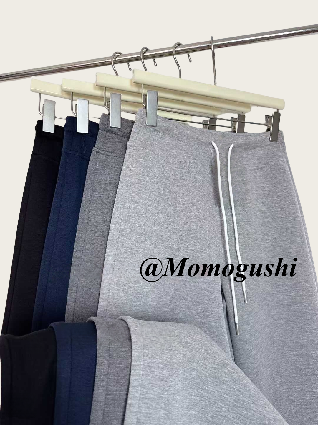 直筒裤高腰常规休闲裤阔腿裤舒适时尚百搭抽绳纯色秋季潮流