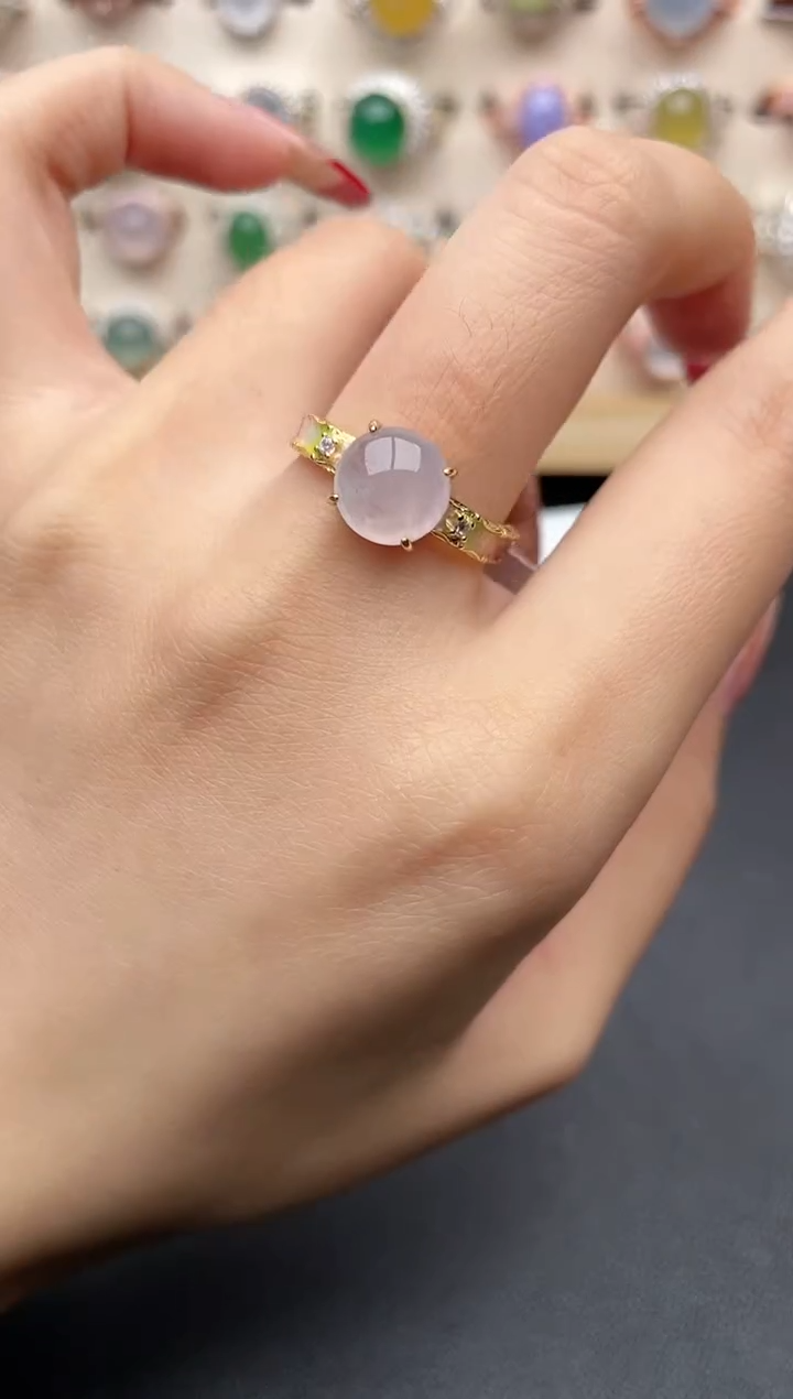 【闪购商品】翡翠戒指银S925镶嵌一物一证一礼盒