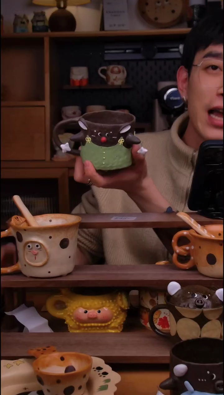 杯子陶景德镇可爱设计师款陶瓷