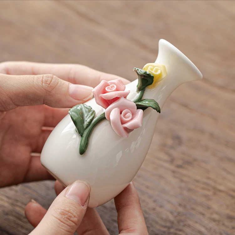 A119-花瓶-羊脂玉捏花瓶HP