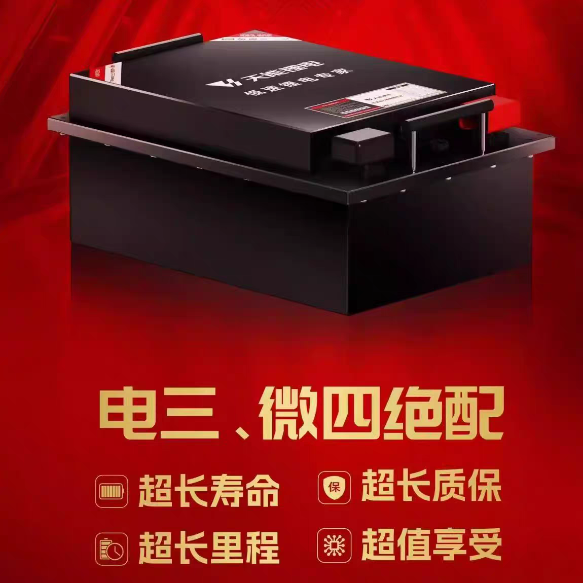 60V80型4.4度电尺寸:长45cmx27cmx21cm锂电池天能锂电池