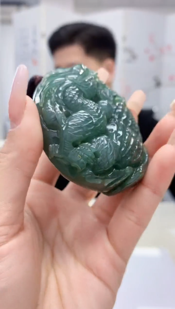 【闪购商品】定制翡翠未镶嵌4917lr-毛货挂件79