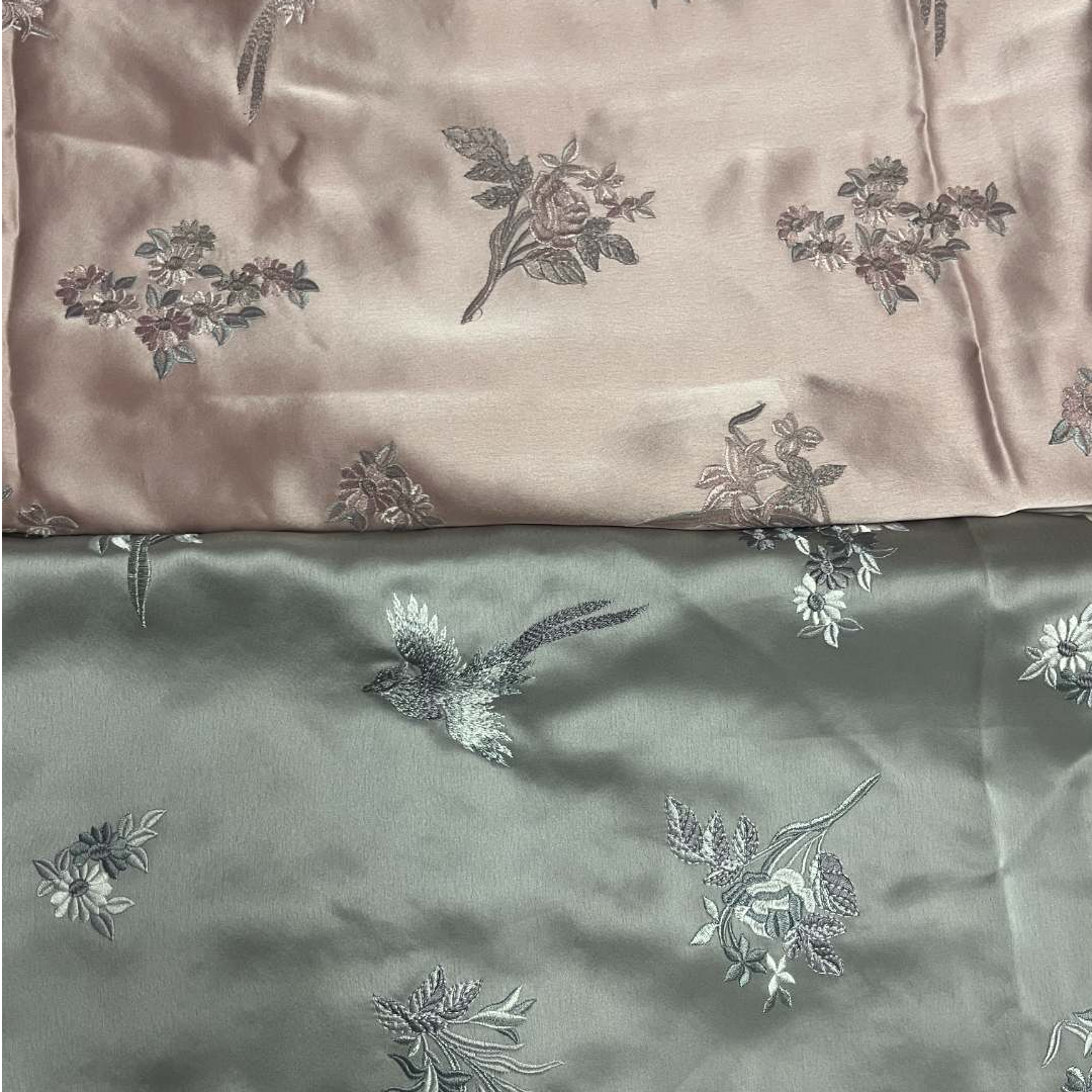 醋酸绣花高定面料