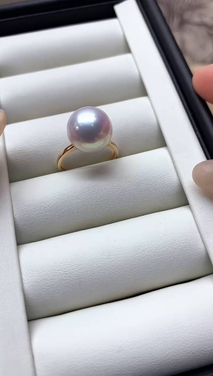 戒指18K金镶嵌淡水珍珠18K淡水珍珠戒指