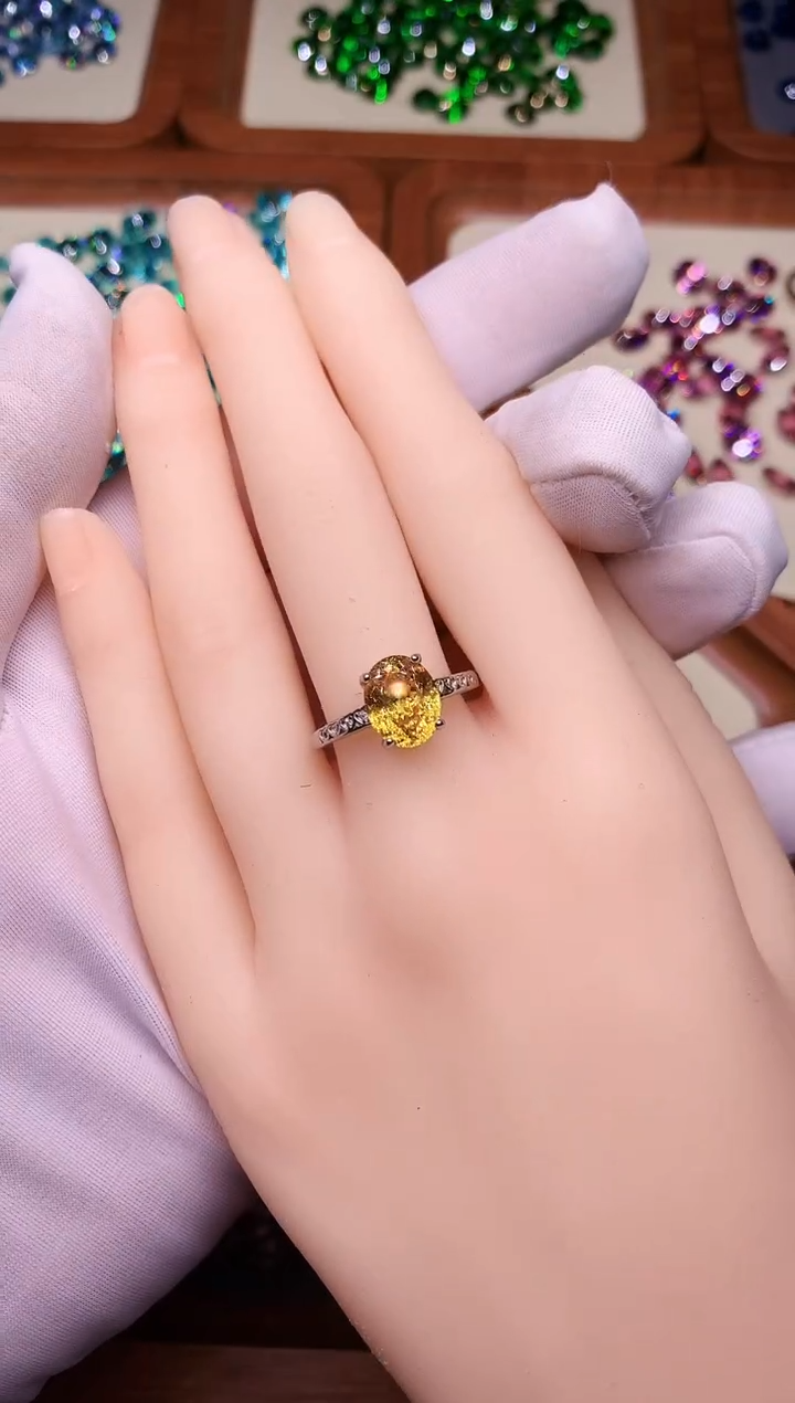 碧玺戒指银S925镶嵌·······