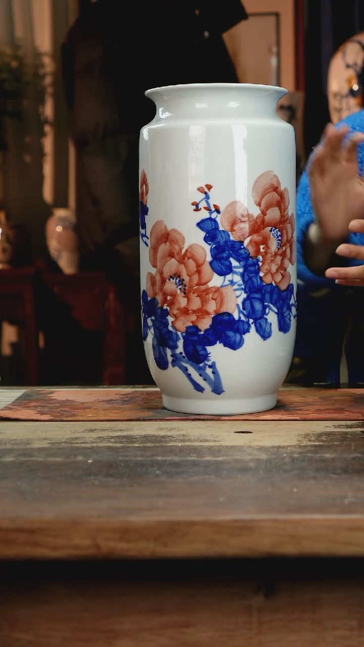 【闪购商品】瓷片景德镇纯手工釉下彩精品花瓶
