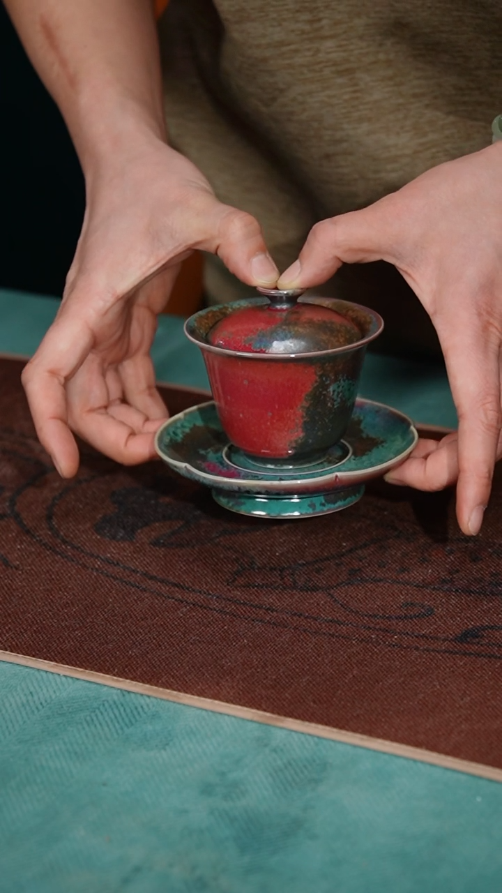 【闪购商品】251-1花底官帽两才（炉钧釉 窑变随机