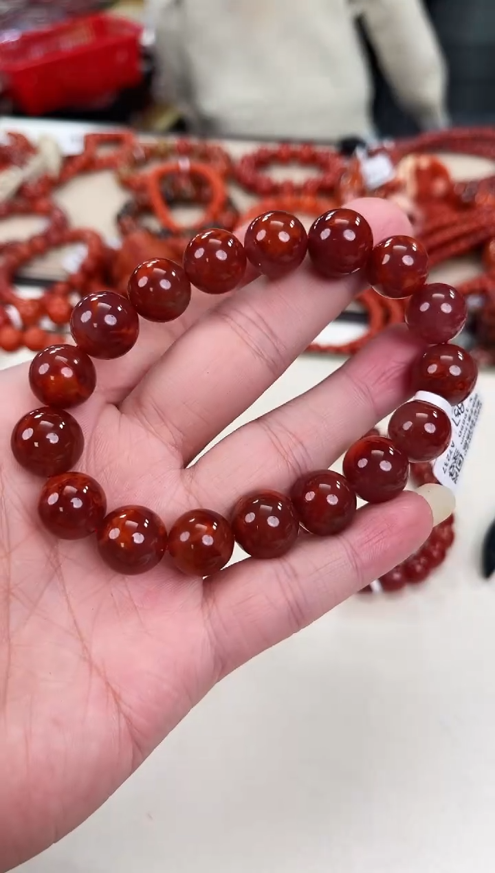 未镶嵌瓦西nxh手串13+南红玛瑙（多样式发其一）