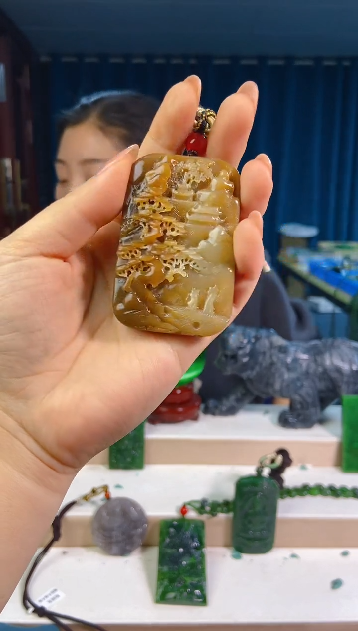 和田玉未镶嵌挂件1