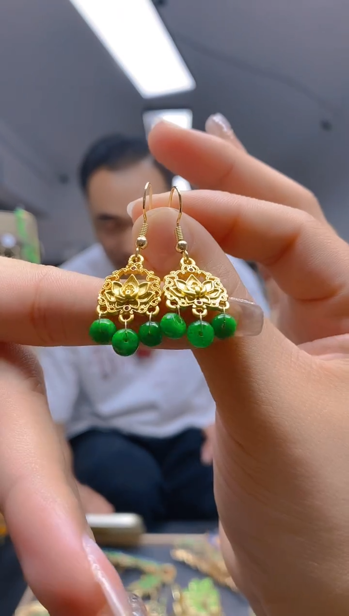 【闪购商品】翡翠耳饰合金286翡翠耳钩