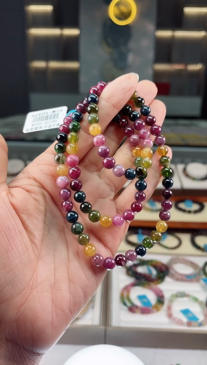 【闪购商品】碧玺三圈手串未镶嵌（多样性发一条）Q