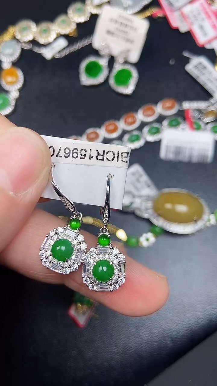 银S925镶嵌戒指翡翠1640