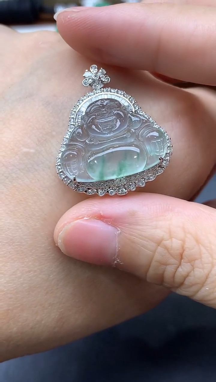 颈饰18K金镶嵌翡翠771-中国好珍宝