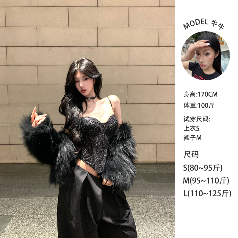 牛牛【黑曜石】法式轻奢性感辣妹气质鱼骨胸衣N25B30245