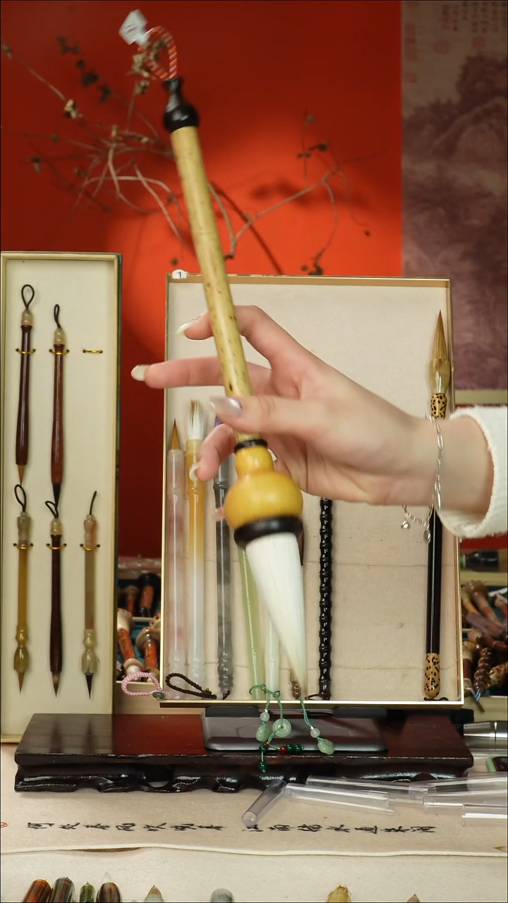 185号闪孤品高货毛笔链接 清水试笔 蘸墨不退