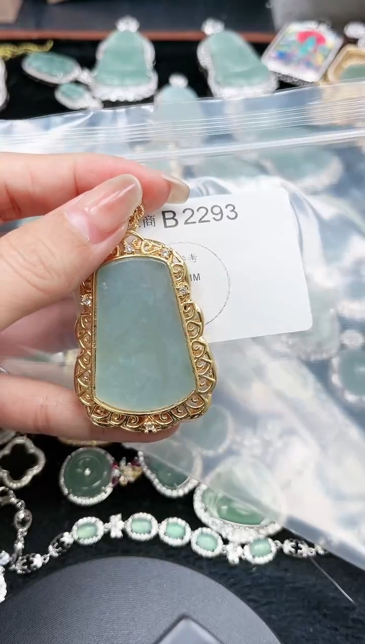 【闪购商品】翡翠颈饰未镶嵌赠皮绳2293