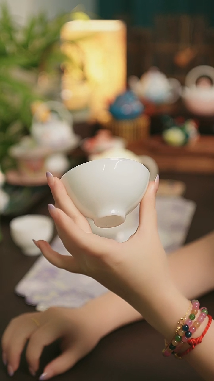 闪购陶瓷茶具  白璞玉斗笠杯