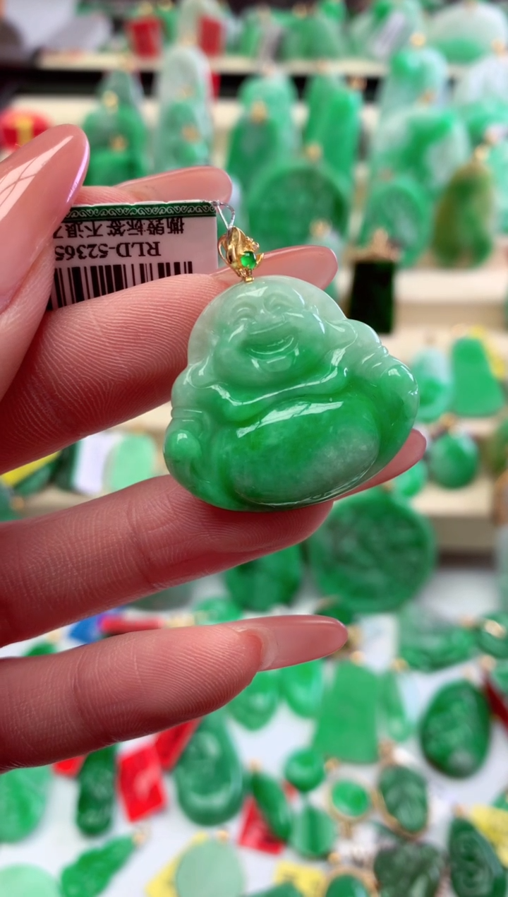【闪购商品】翡翠颈饰18K金镶嵌挂件