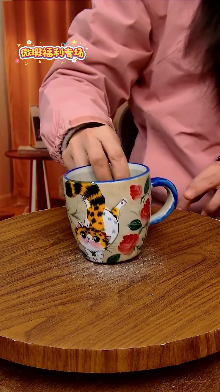 杯子陶景德镇手工手绘釉下彩陶瓷 