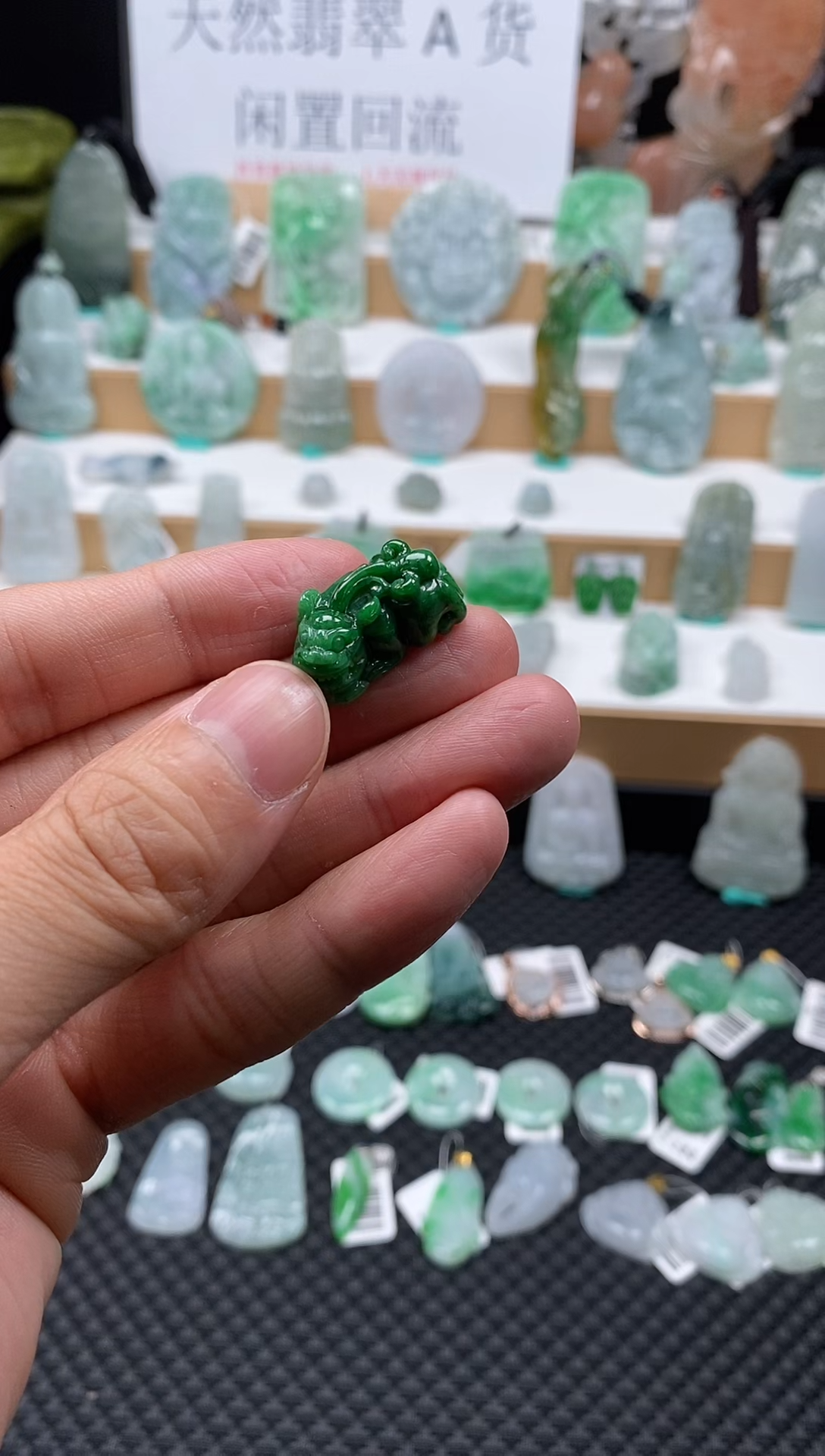 【闪购商品】翡翠颈饰未镶嵌28貔貅干青