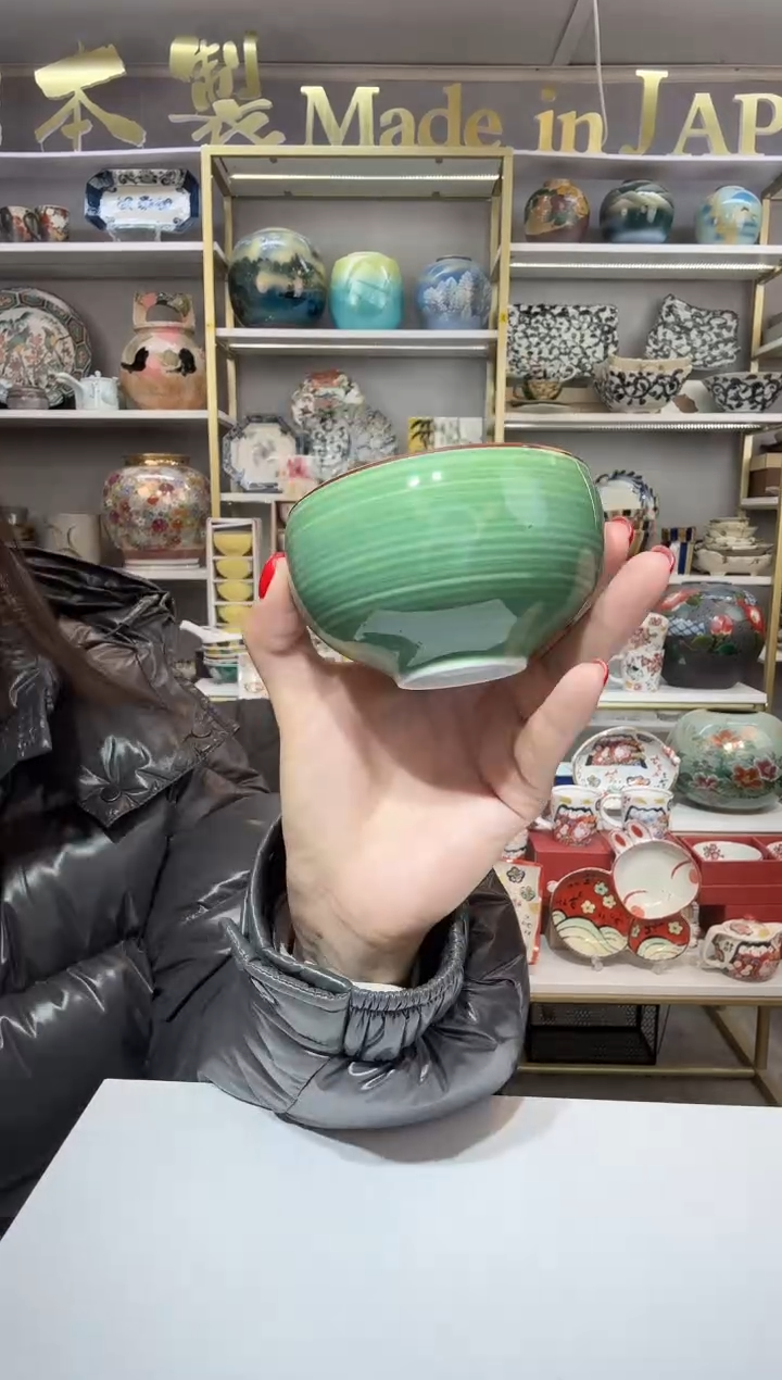 陶瓷绿色茶杯2只装A-16
