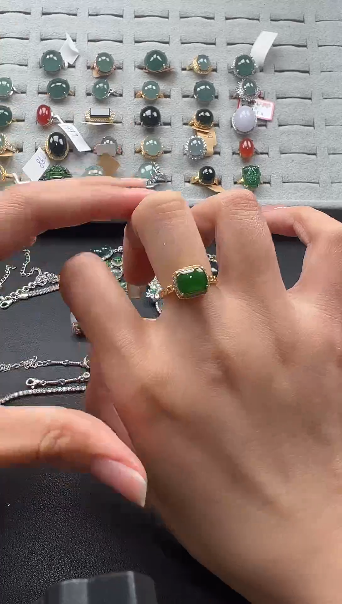 【闪购商品】翡翠戒指银S925镶嵌4536453654