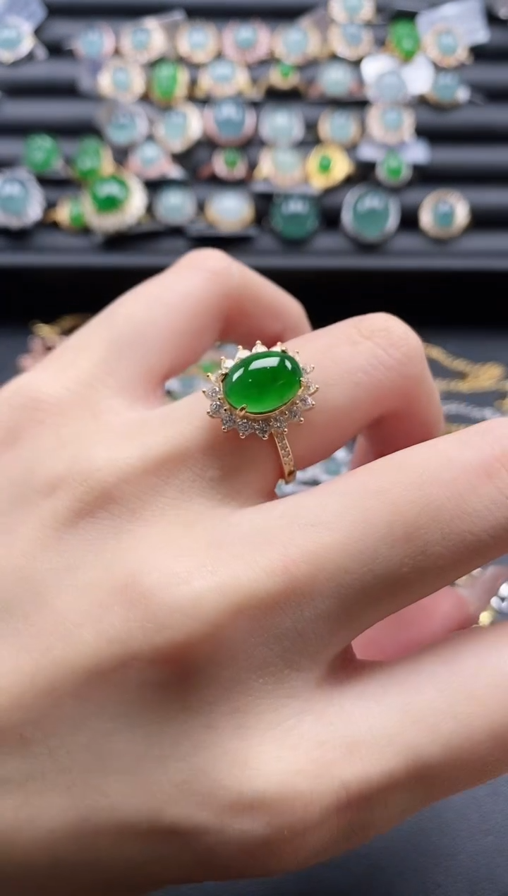 【闪购商品】翡翠戒指银S925镶嵌51151