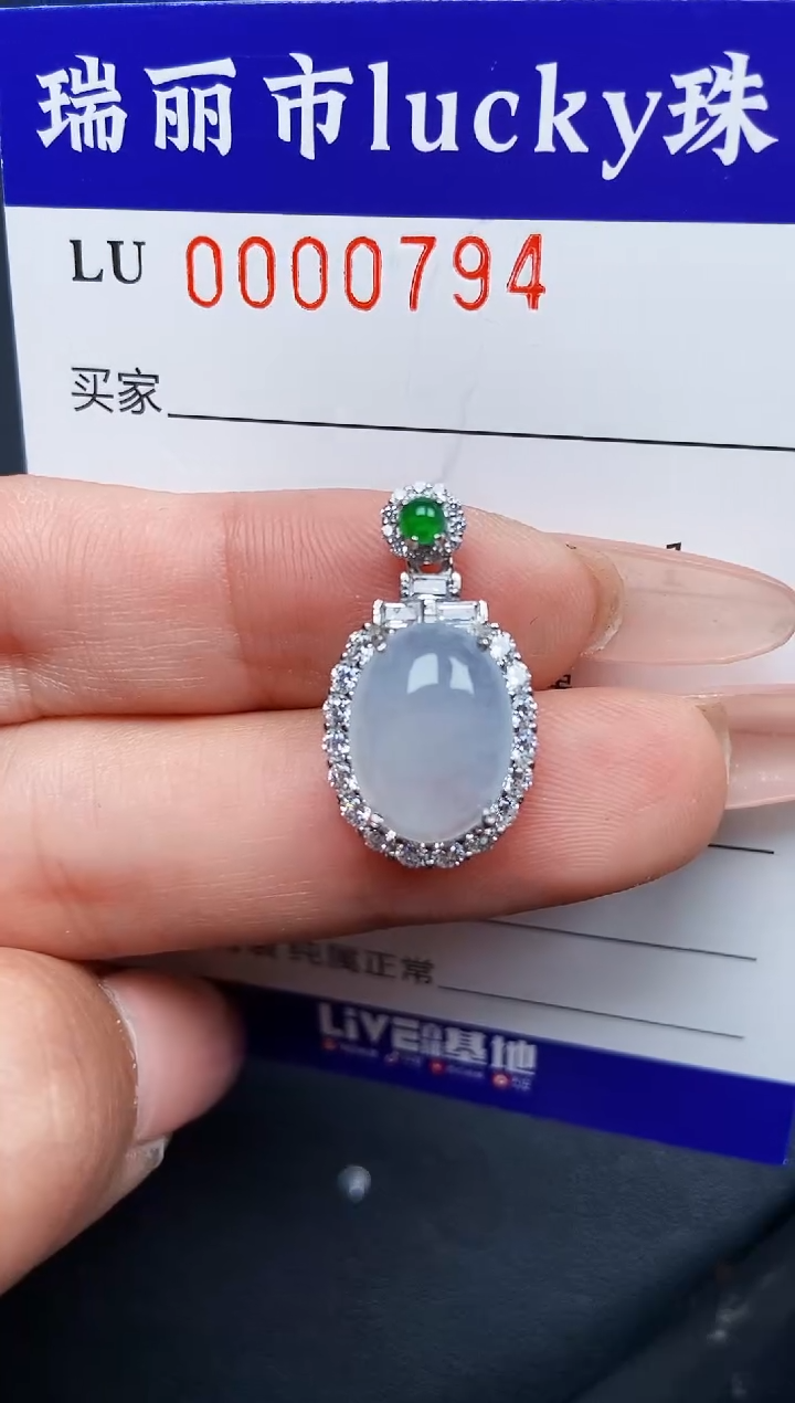 【闪购商品】翡翠颈饰银S925镶嵌0794