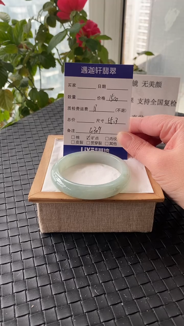 未镶嵌手镯翡翠55.3圈口 G309编码