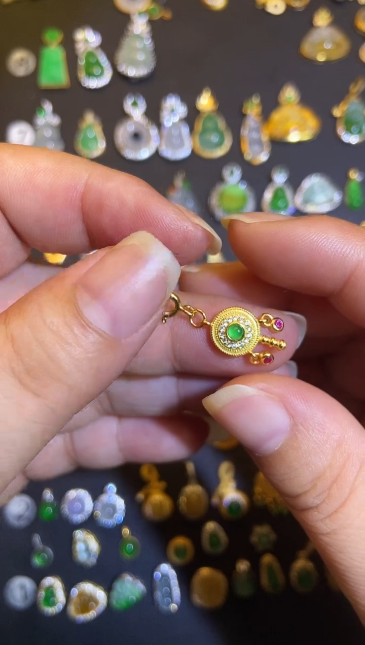 吊坠(不含链)银S925镶嵌翡翠1