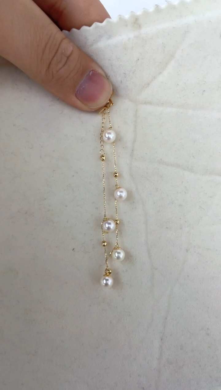 【闪购商品】海水珍珠手绳18K金镶嵌手链