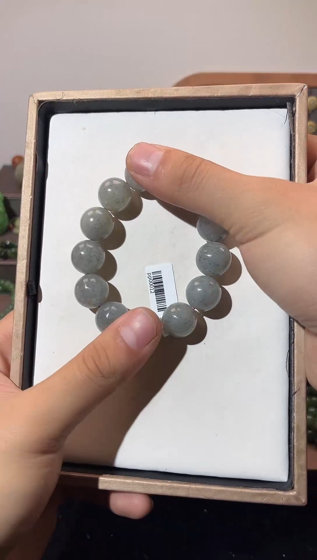 未镶嵌和田玉挂件点墨青花手串