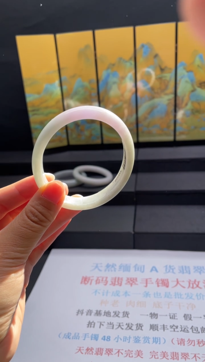 未镶嵌手镯翡翠03#天然缅甸A货翡翠手镯55-56正圈圈口（贵妃）