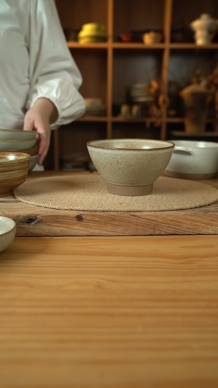 奶奶系列的7英寸高脚斗笠汤面碗1个