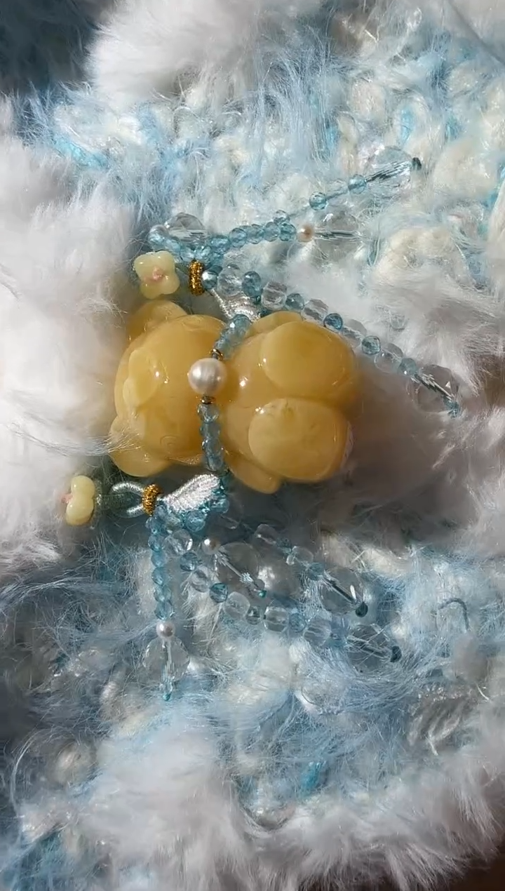 【闪购商品】蜜蜡项链未镶嵌蜜蜡小熊项链斜跨包