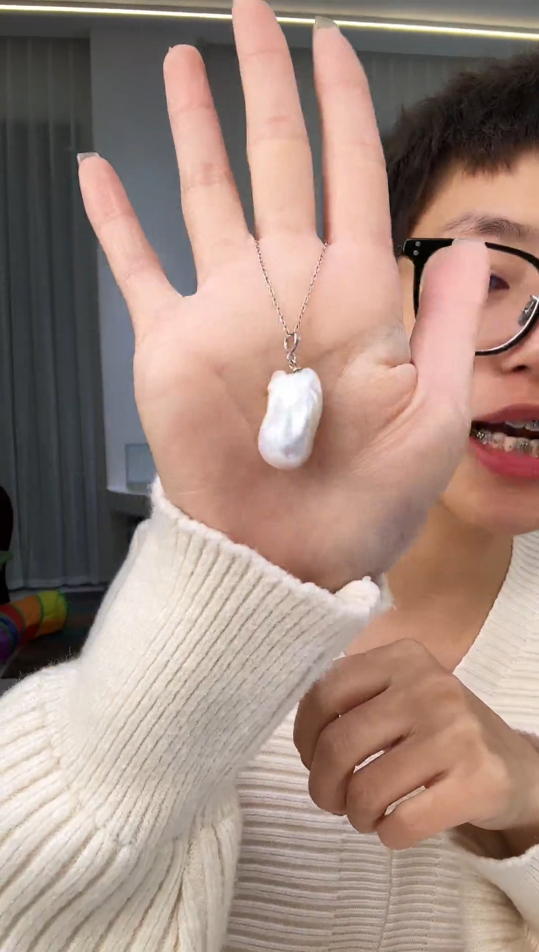 吊坠(赠链)银S925镶嵌淡水珍珠银款淡水珍珠吊坠