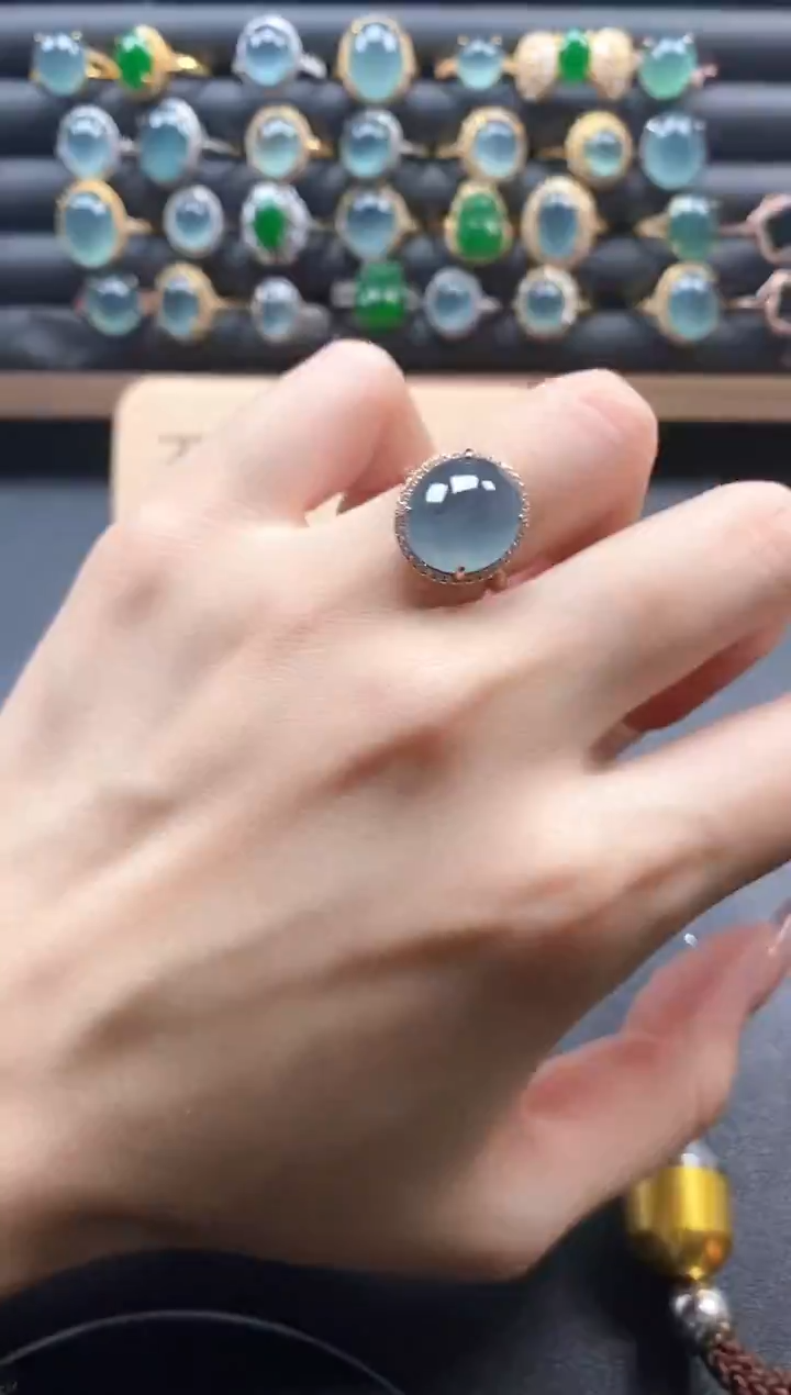 银S925镶嵌戒指翡翠51511