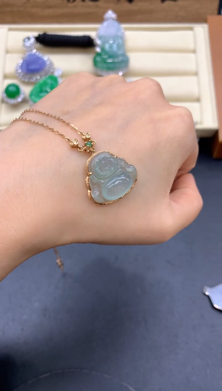 【闪购商品】翡翠颈饰18K金镶嵌375-中国好珍宝