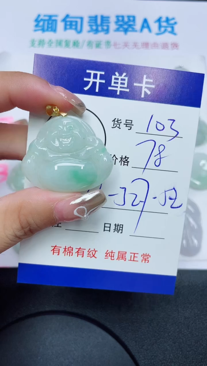 翡翠未镶嵌吊坠(赠链)103
