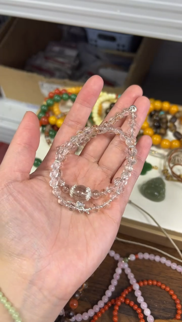 未镶嵌手链水晶黑金超七水晶设计款双圈手链[67]