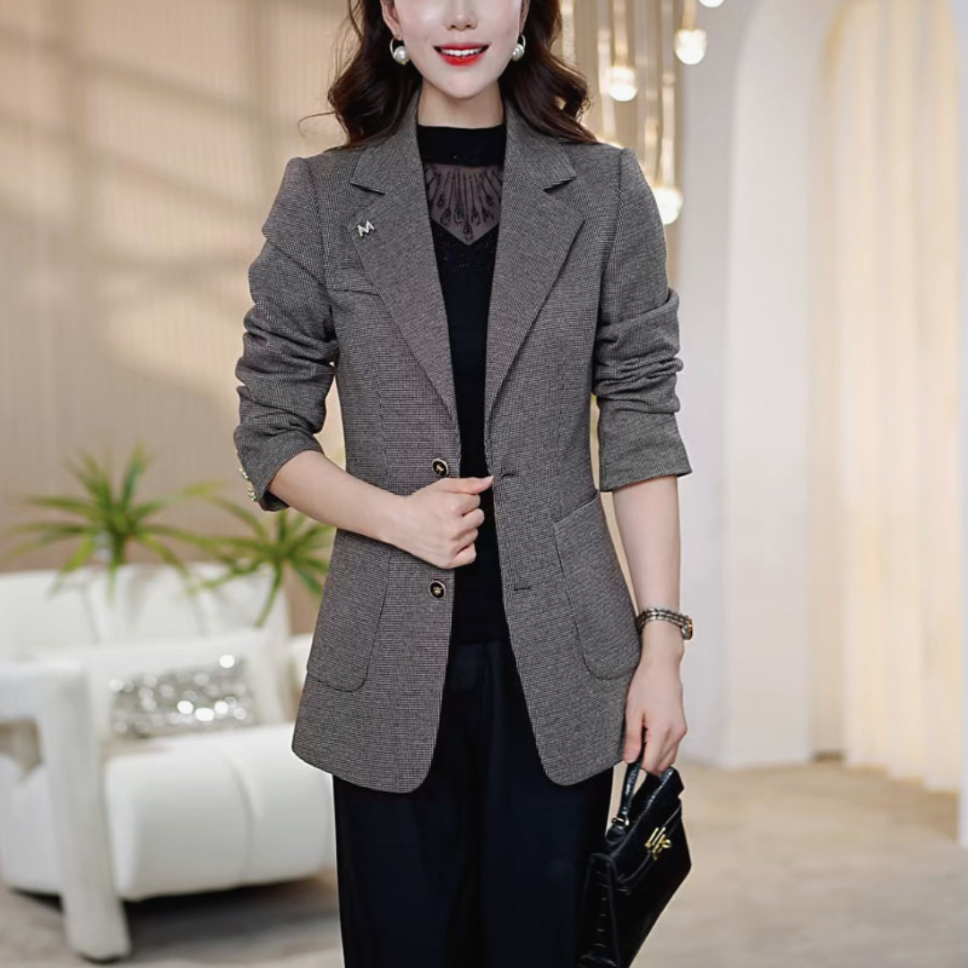 【莫瑞定制】中年妈妈西装外套女2025年秋装新款大码干练小西服上衣