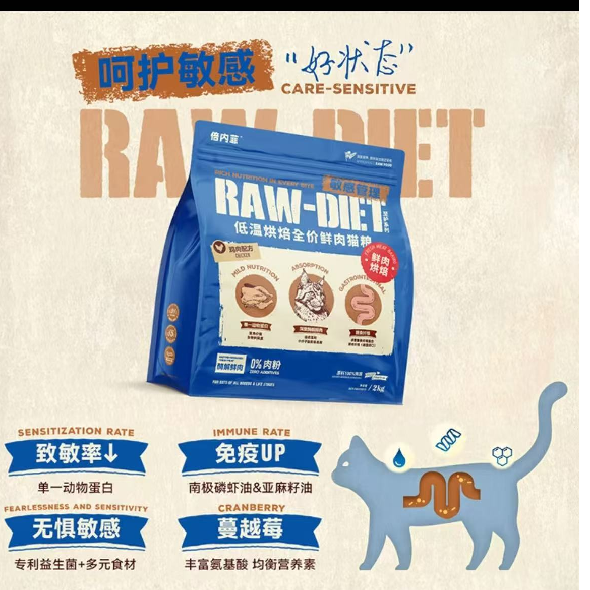倍内菲低温烘焙全价鲜肉猫粮