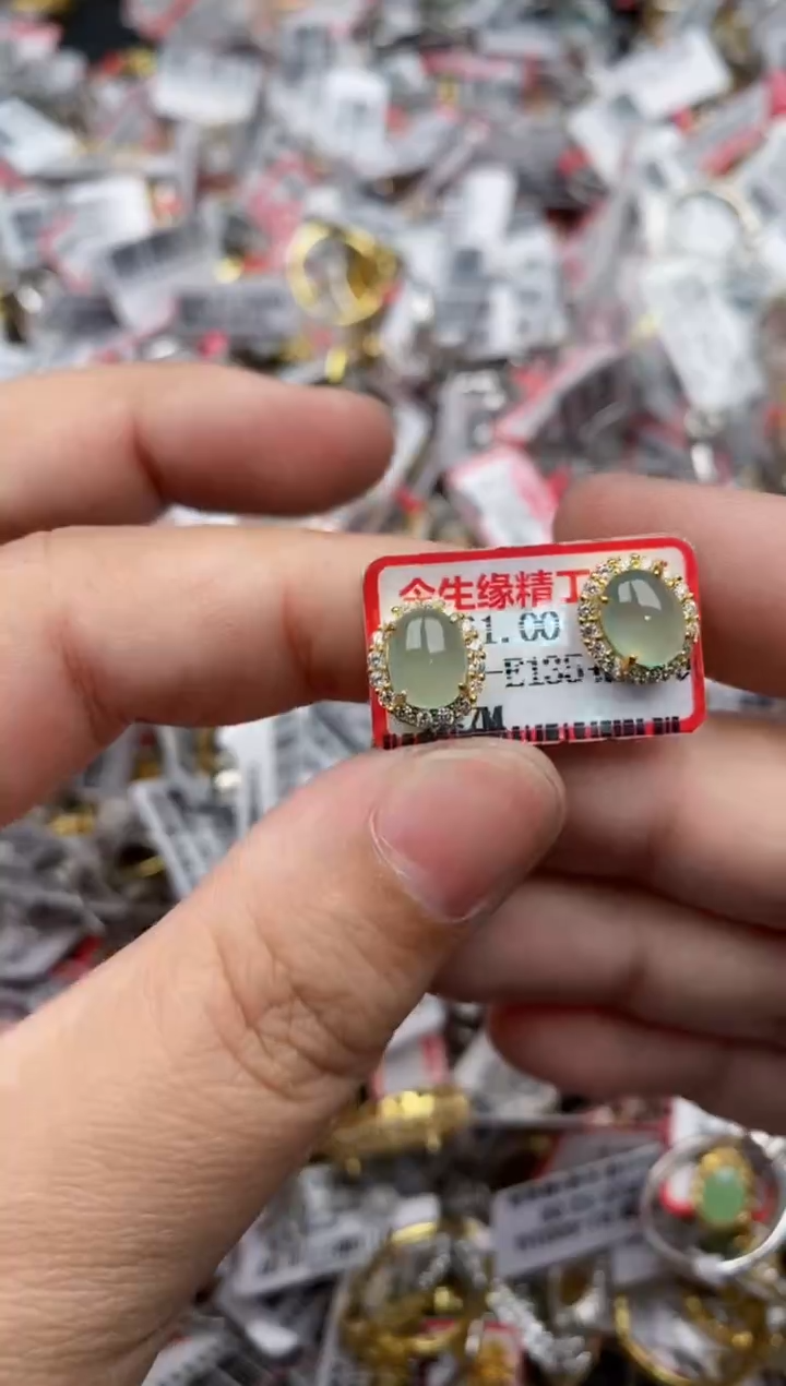 【闪购商品】翡翠戒指银S925镶嵌8888---5