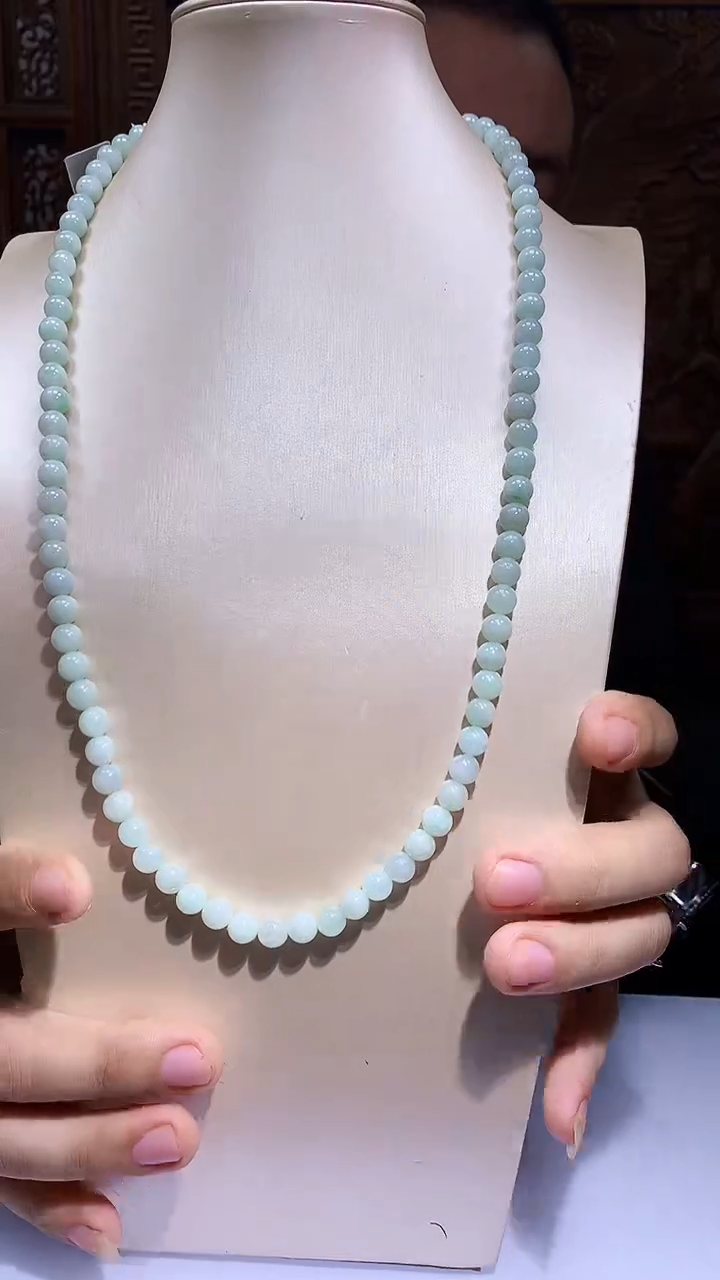 【闪购商品】定制翡翠未镶嵌1060hm-毛货珠链21