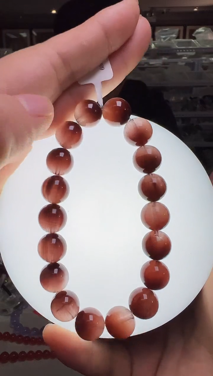 未镶嵌手串水晶红兔毛手串11mm+ JP52464 