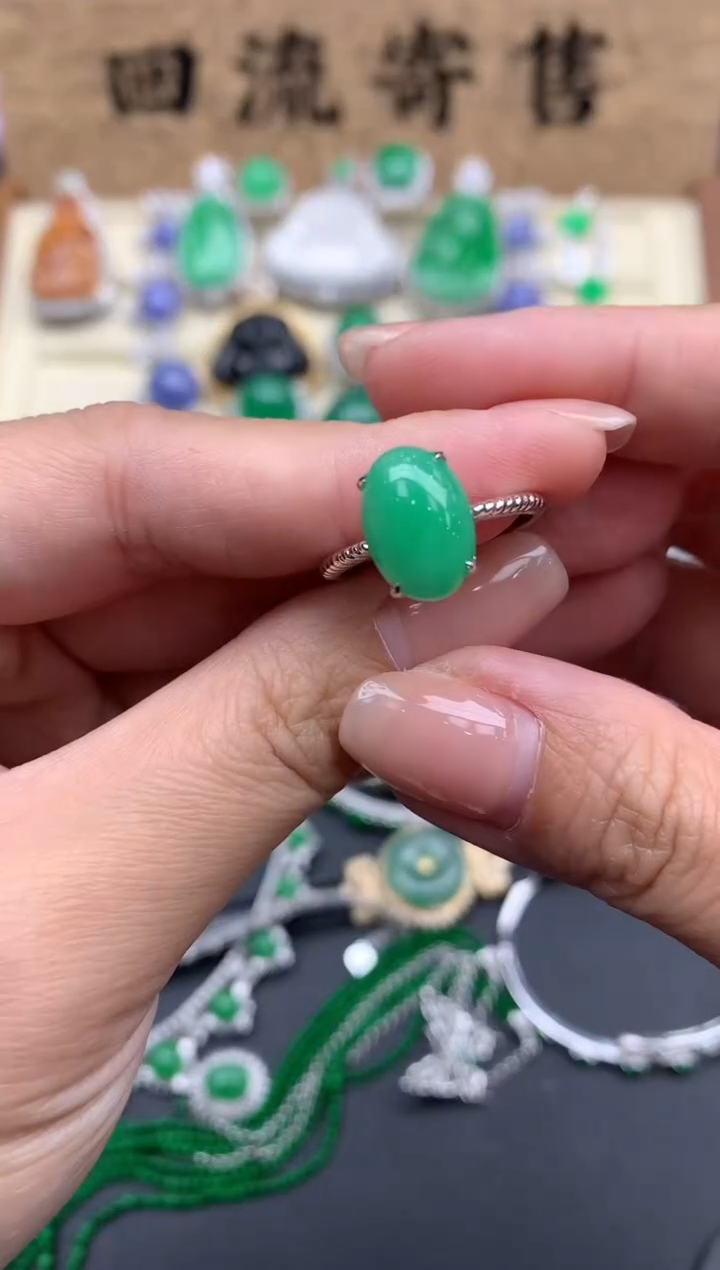 【闪购商品】翡翠戒指18K金镶嵌60-中国好珍宝1