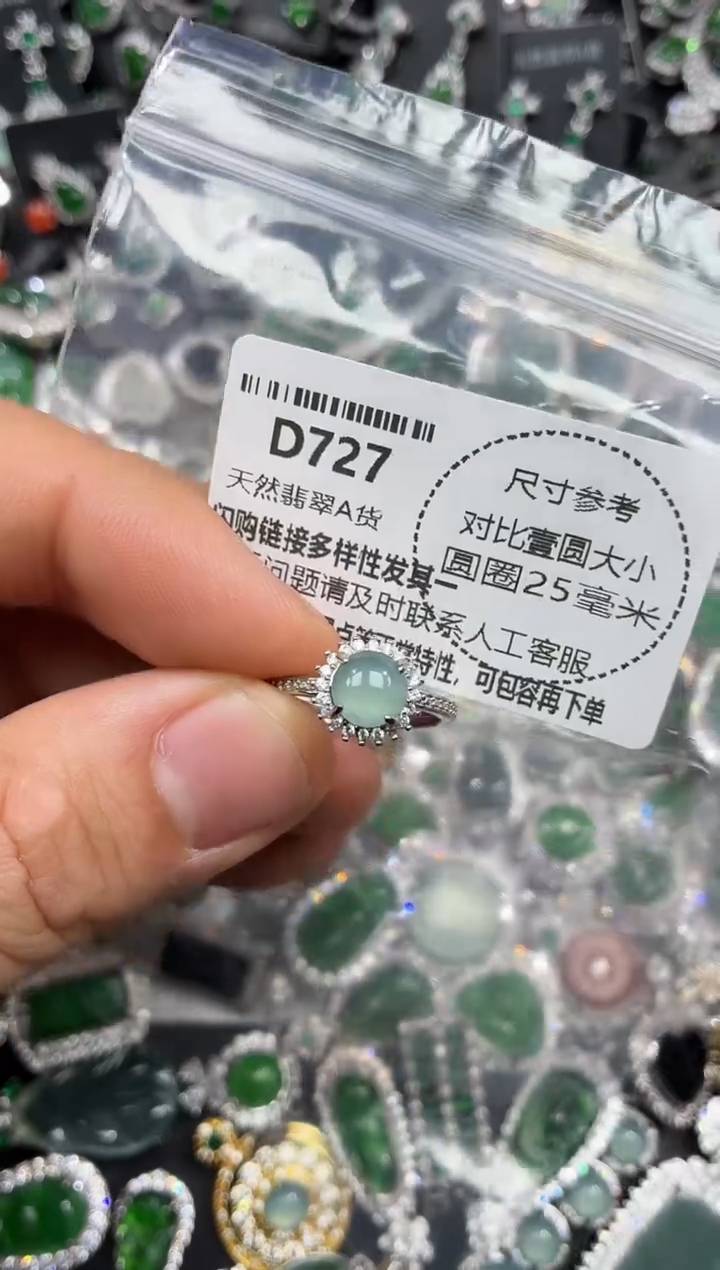 颈饰未镶嵌翡翠D727戒指