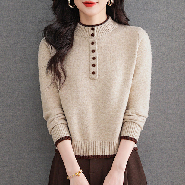 2025秋冬爆款新款毛衣时尚洋气百搭打底衫女装内搭上衣圆领长袖